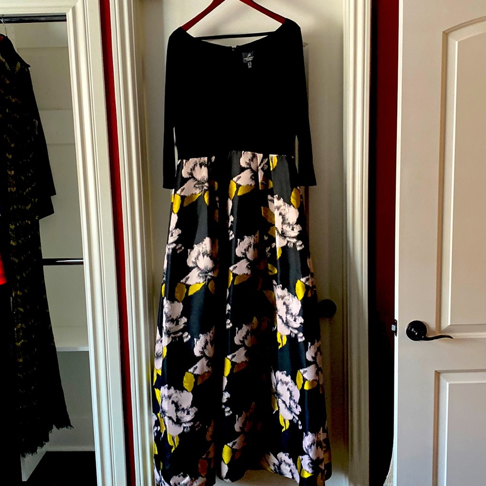 Aline floral black,gold and mauve